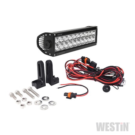 Westin Automotive LED LIGHT BAR LOWER PROFILE DOUBLE ROW 10IN SPOT W/3W OSRAM BLACK (WIRING HARNESS & BRACKETS INCL) 09-12230-20S